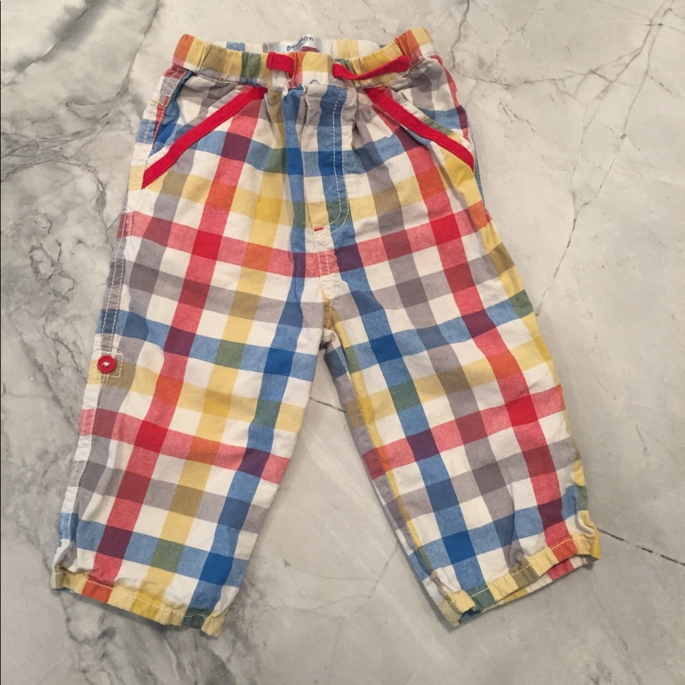 Mini Boden plaid pants / shorts (convertible)